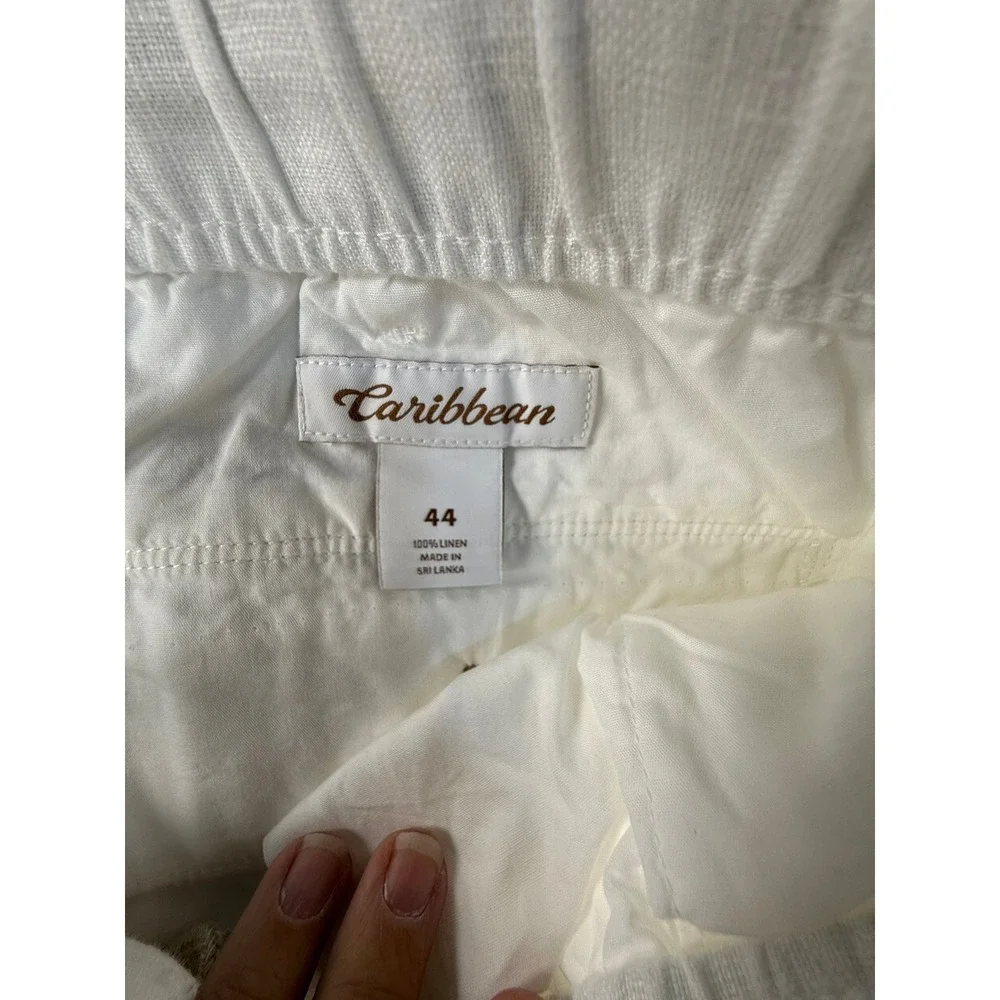 NWT Caribbean Isle Sands Linen Shorts Mens 44 Tall White 12 Inch Inseam